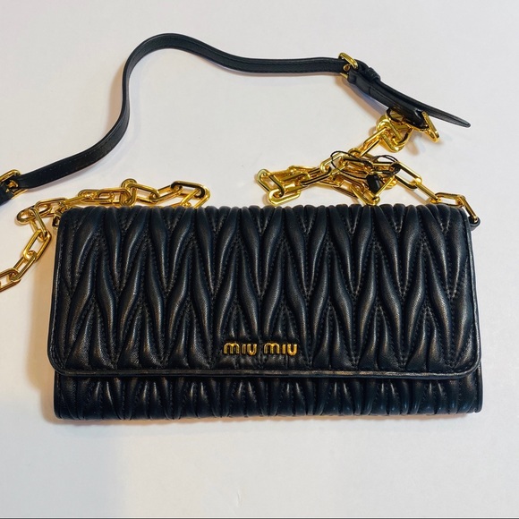 SOLD!Brand New MIU MIU Black Wallet on Chain - Picture 3 of 9